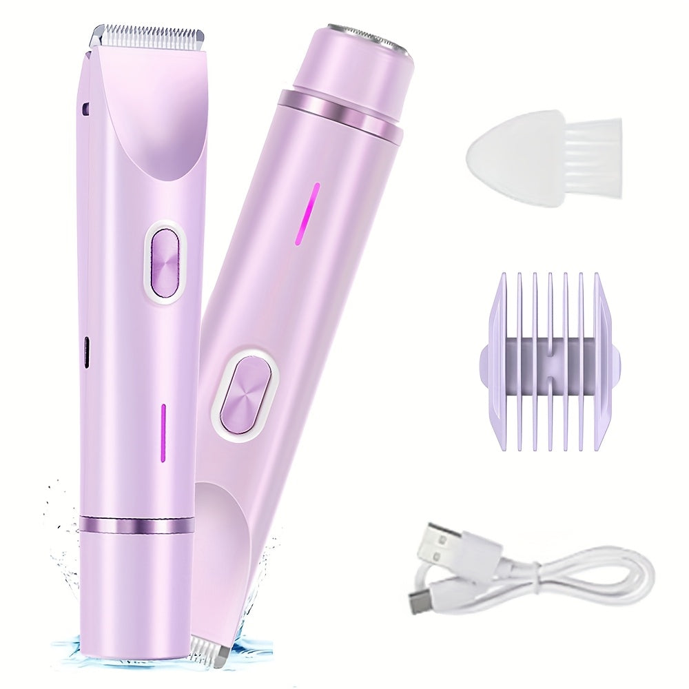 2-in-1 Women’s Dual-Head Electric Shaver & Bikini Trimmer – Gentle, Smooth, Rechargeable